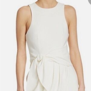 cinq a sept white Sleeveless Tie-Waist Dress